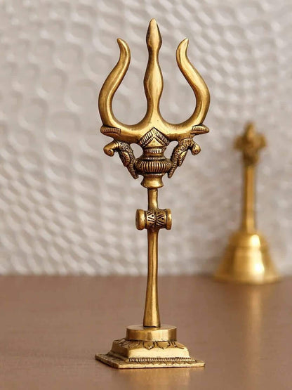 Brass Trishul with Damru