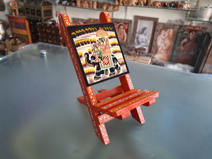 Handpainted mini mobile stand chair