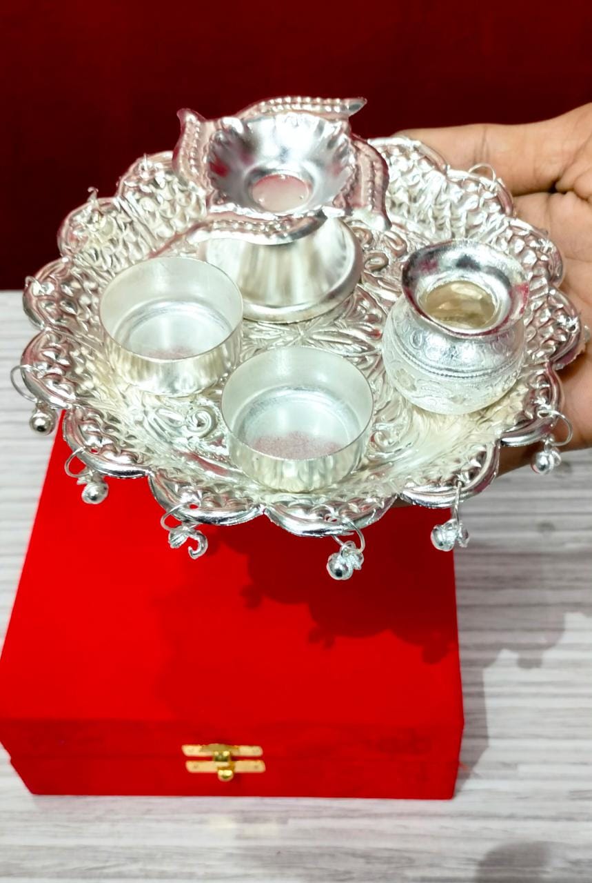 German Silver Pooja set