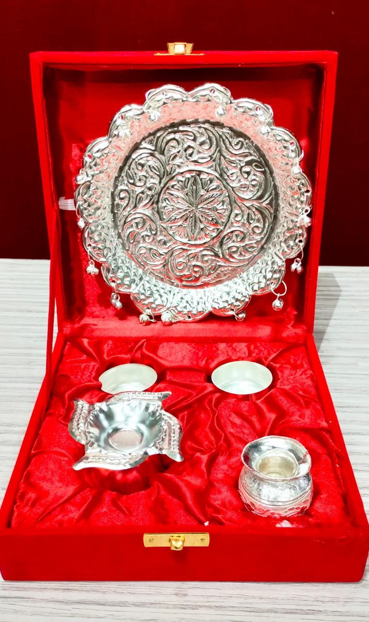 German Silver Pooja set