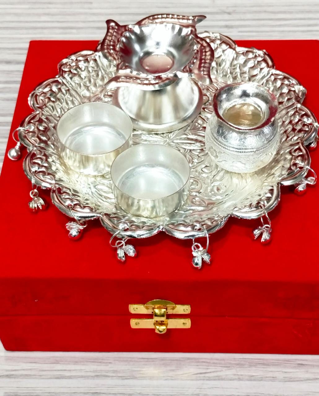 German Silver Pooja set