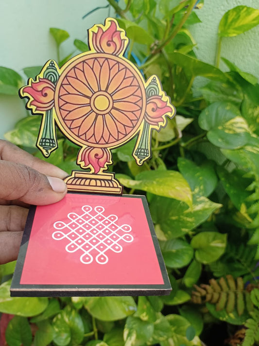 Laminated Manai with Hanging God diya stand