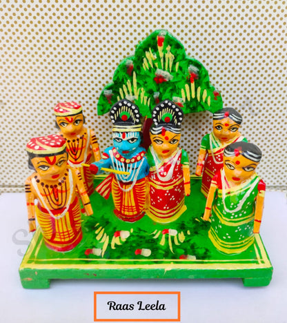 Wooden Krishna Leela Set