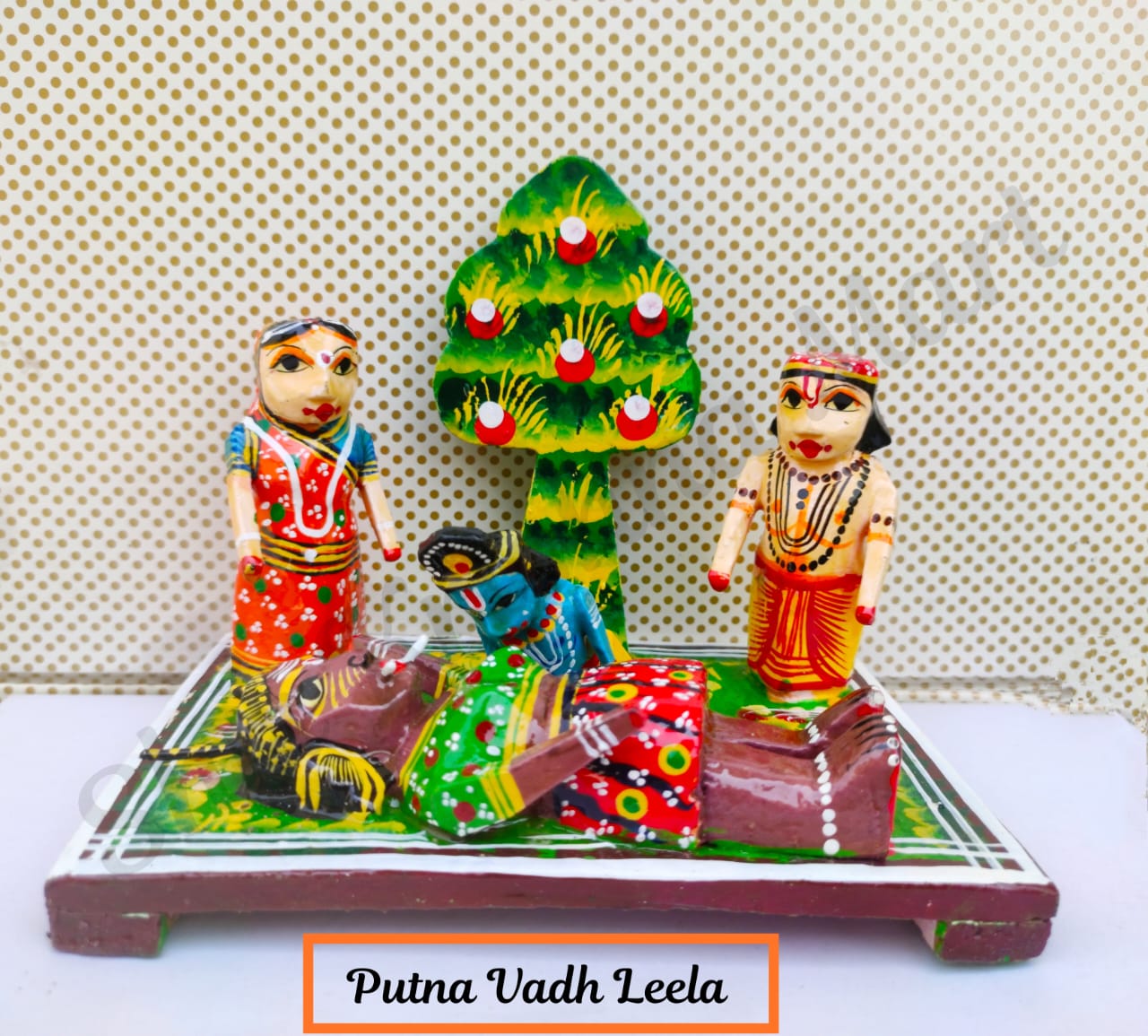 Wooden Krishna Leela Set