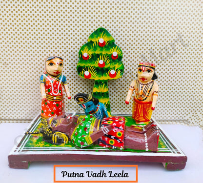 Wooden Krishna Leela Set