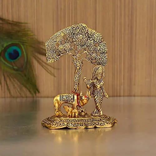 Krishna with cows showpiece