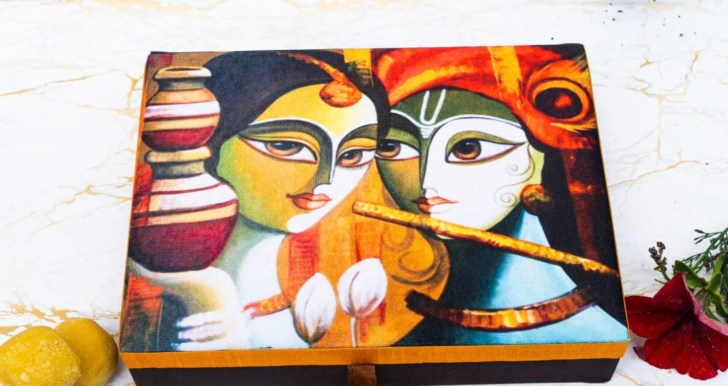 Radha Krishna Silk Box