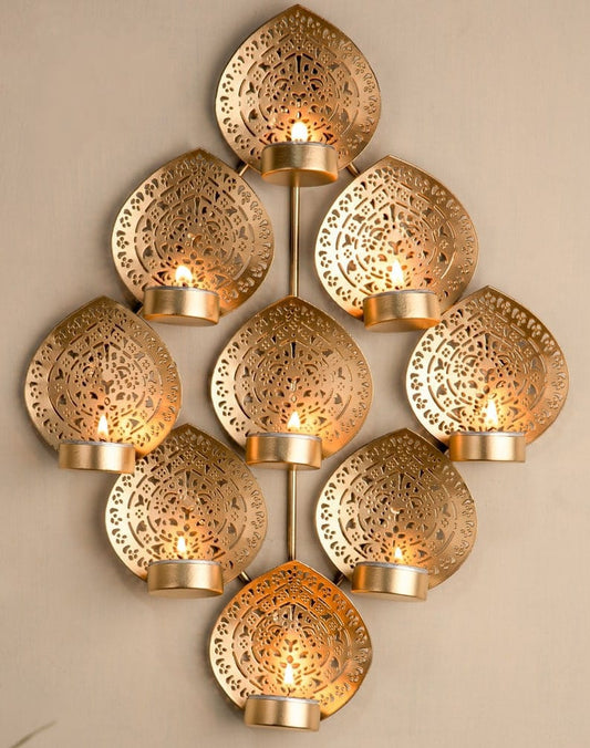 Golden Tea Light Hanging Holder