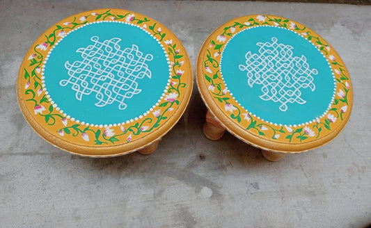 Round pooja stool/chowki