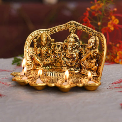 Lakshmi Ganesh Saraswati Idol Diya