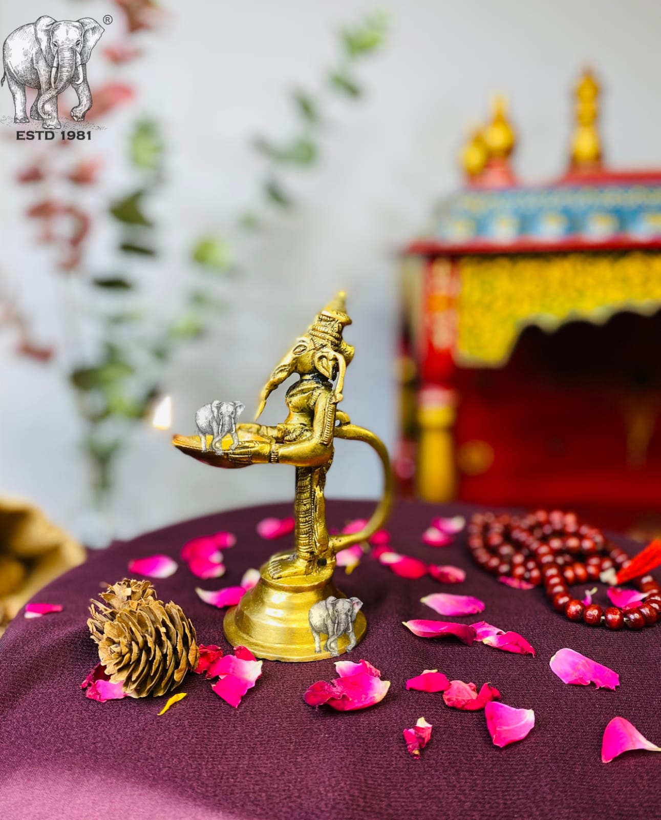 Brass Ganesh Standing Aarti Diya