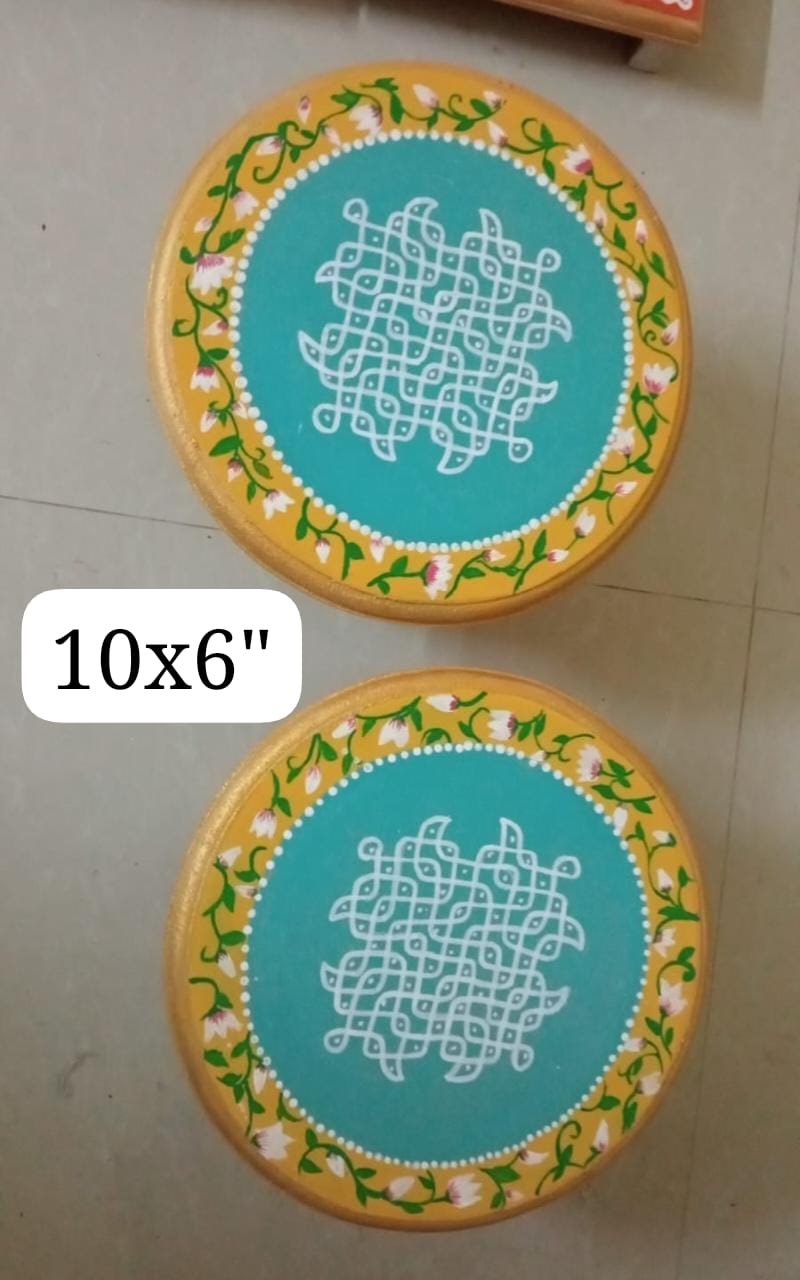 Round Pooja Stool / Chauki