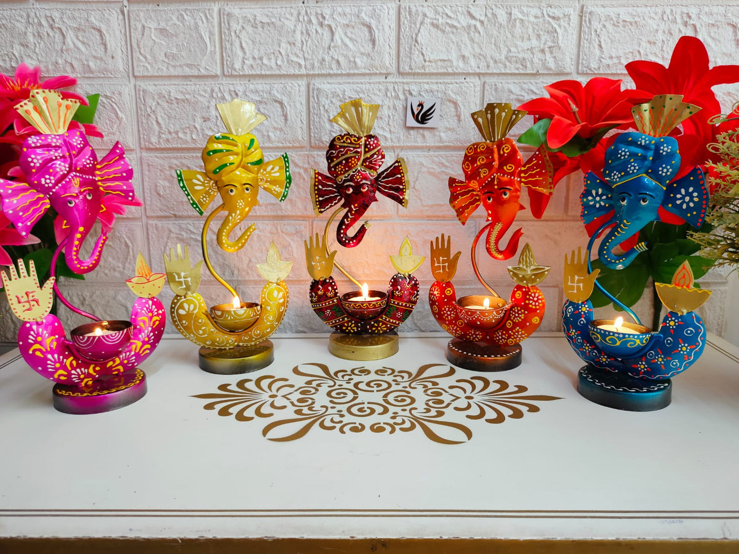 Baby Ganesh Tea light Set