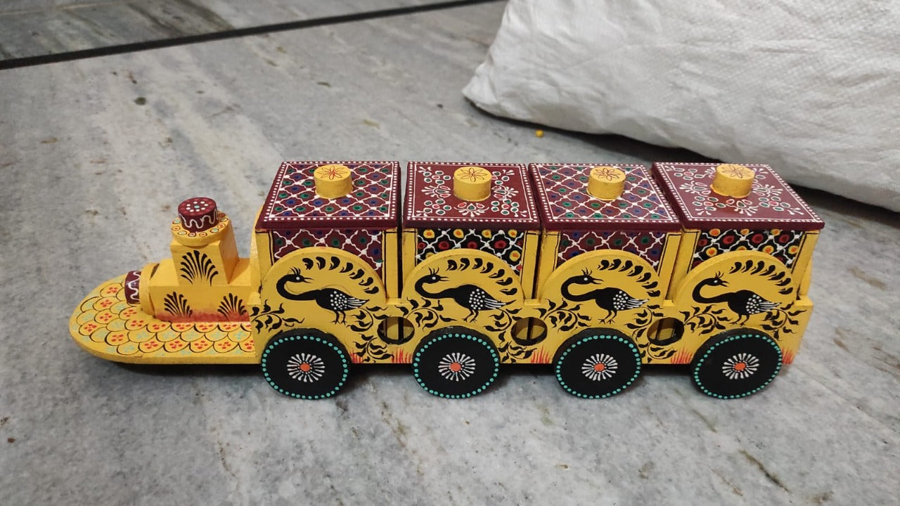 wooden train dryfruit box