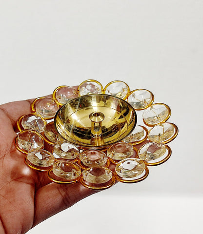 Round Crystal diya