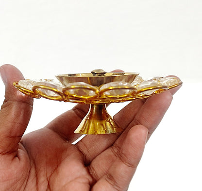 Round Crystal diya