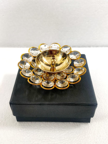 Round Crystal diya