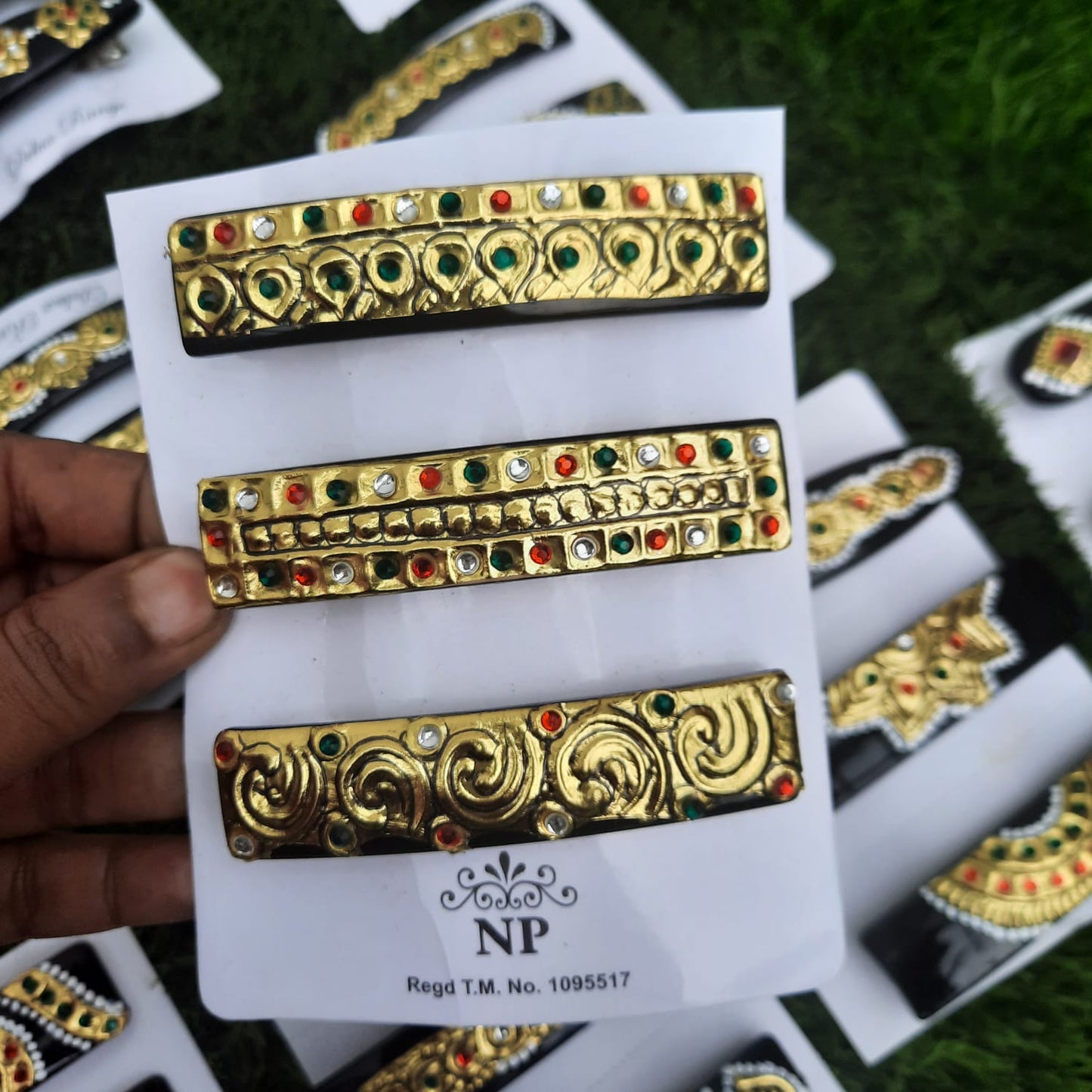 Clips with Tanjore work