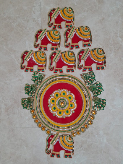 Acrylic Elephant rangoli