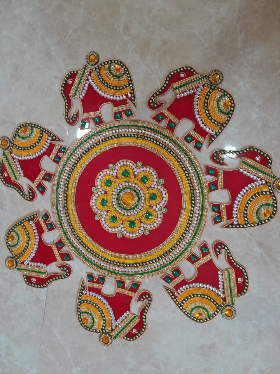 Acrylic Elephant rangoli