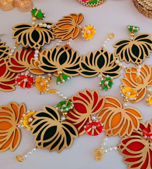 Multicolor Lotus Decoration For Ganpati