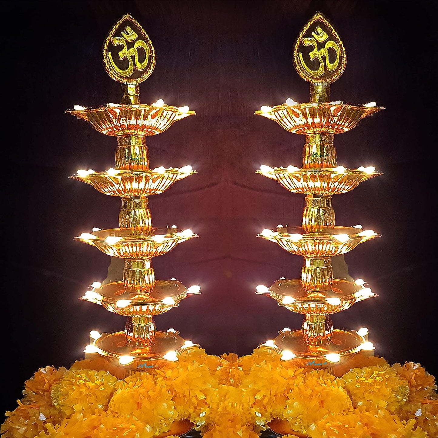 Five Layer Electric Gold Plated Diya