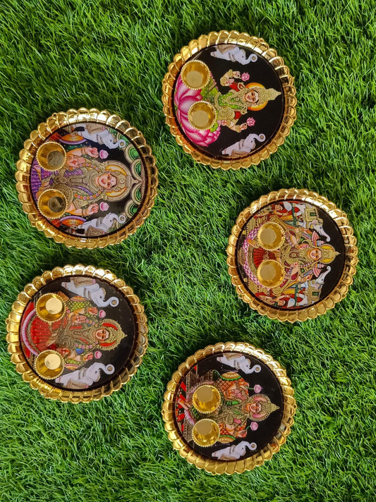 Fibre platters with Ashtalakshmi pictures