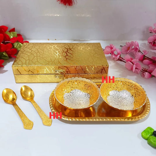 Gold plated bowl set in Golden box packing