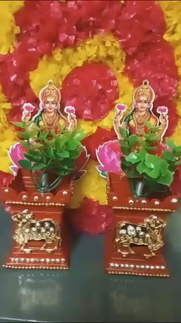 Tulsi maadam with lakshmi and cow