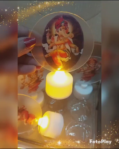 God figures lamp candles