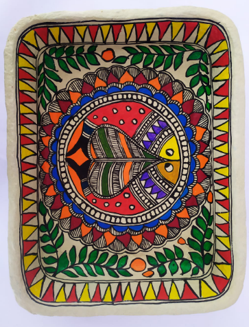 Madhubani paper mache Serving Tray