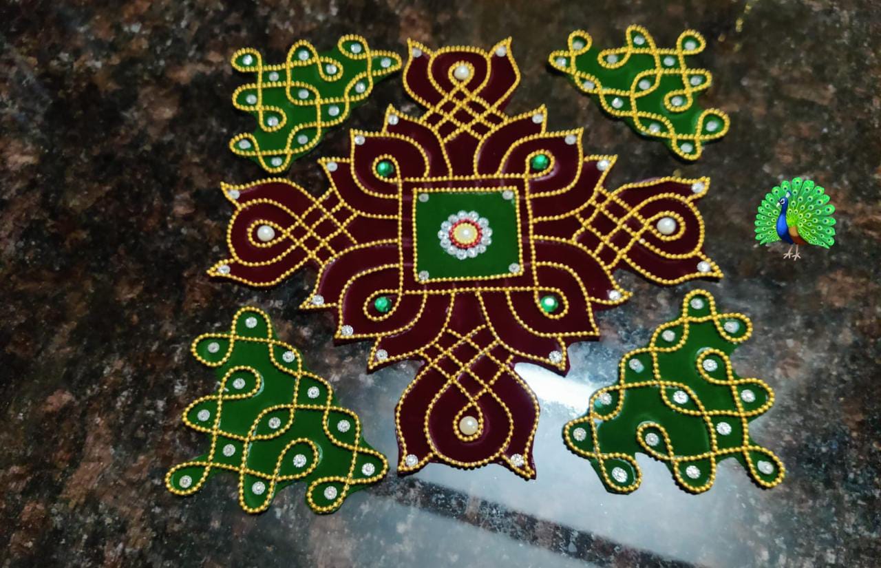 Velvet cloth rangoli