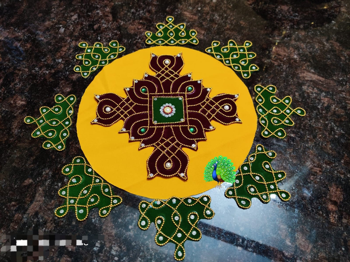 Velvet cloth rangoli