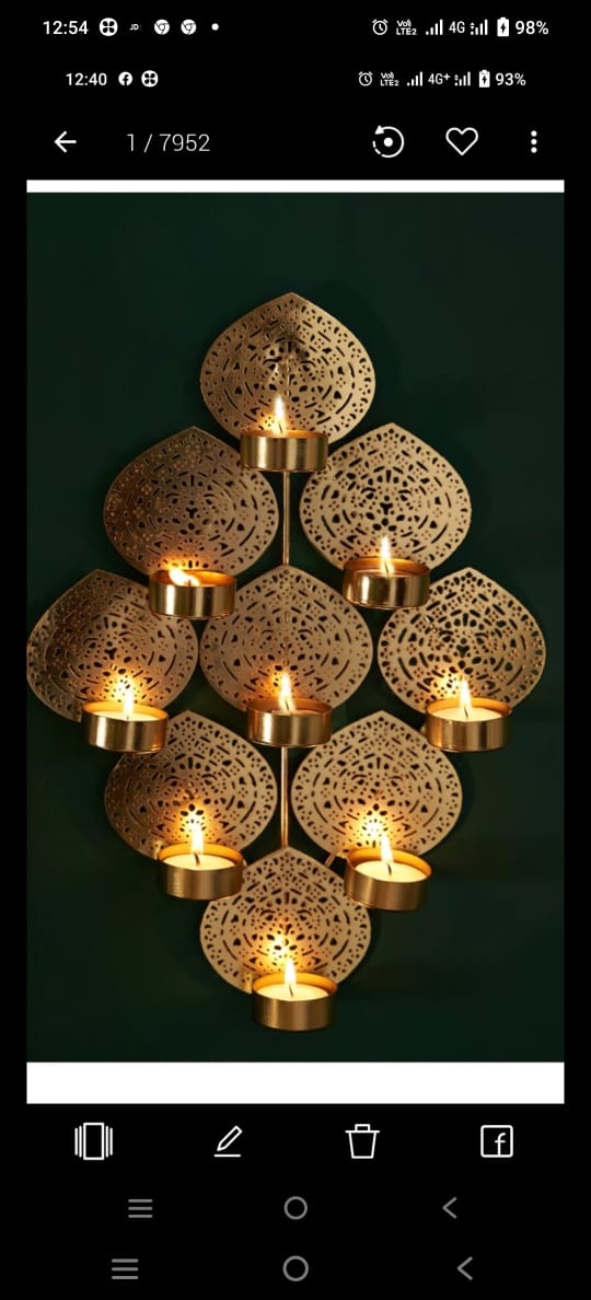 Tea light candle wall hanging