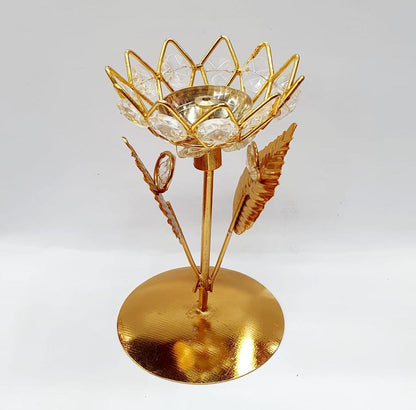 Crystal diya stand