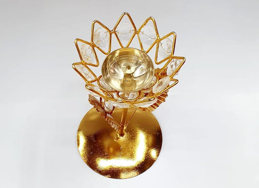 Crystal diya stand