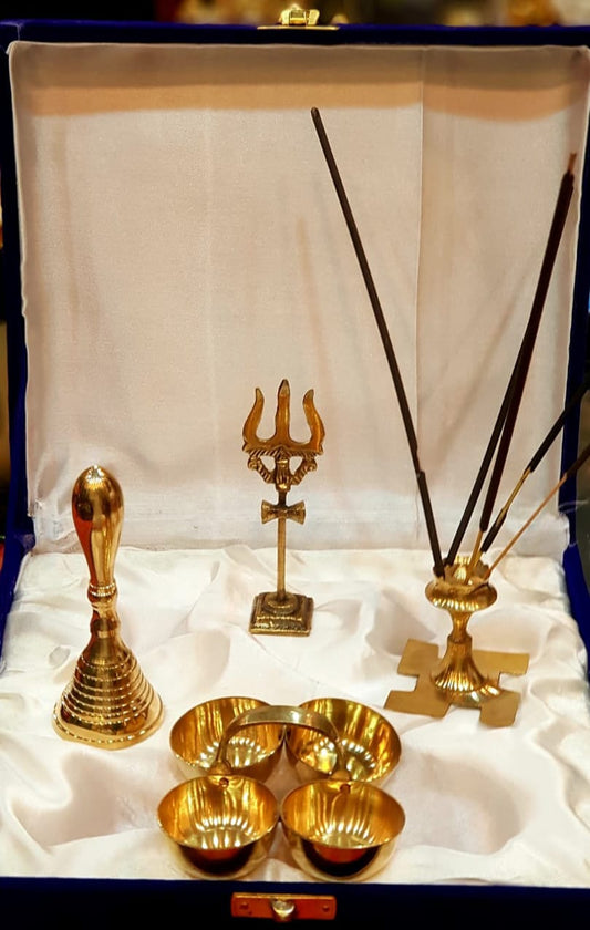 Brass Pooja set of 4