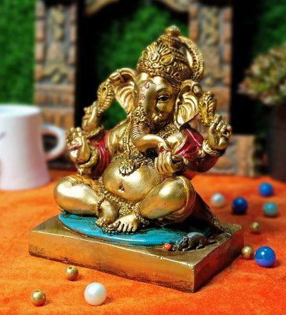 Metal Finish Resin Ganesha