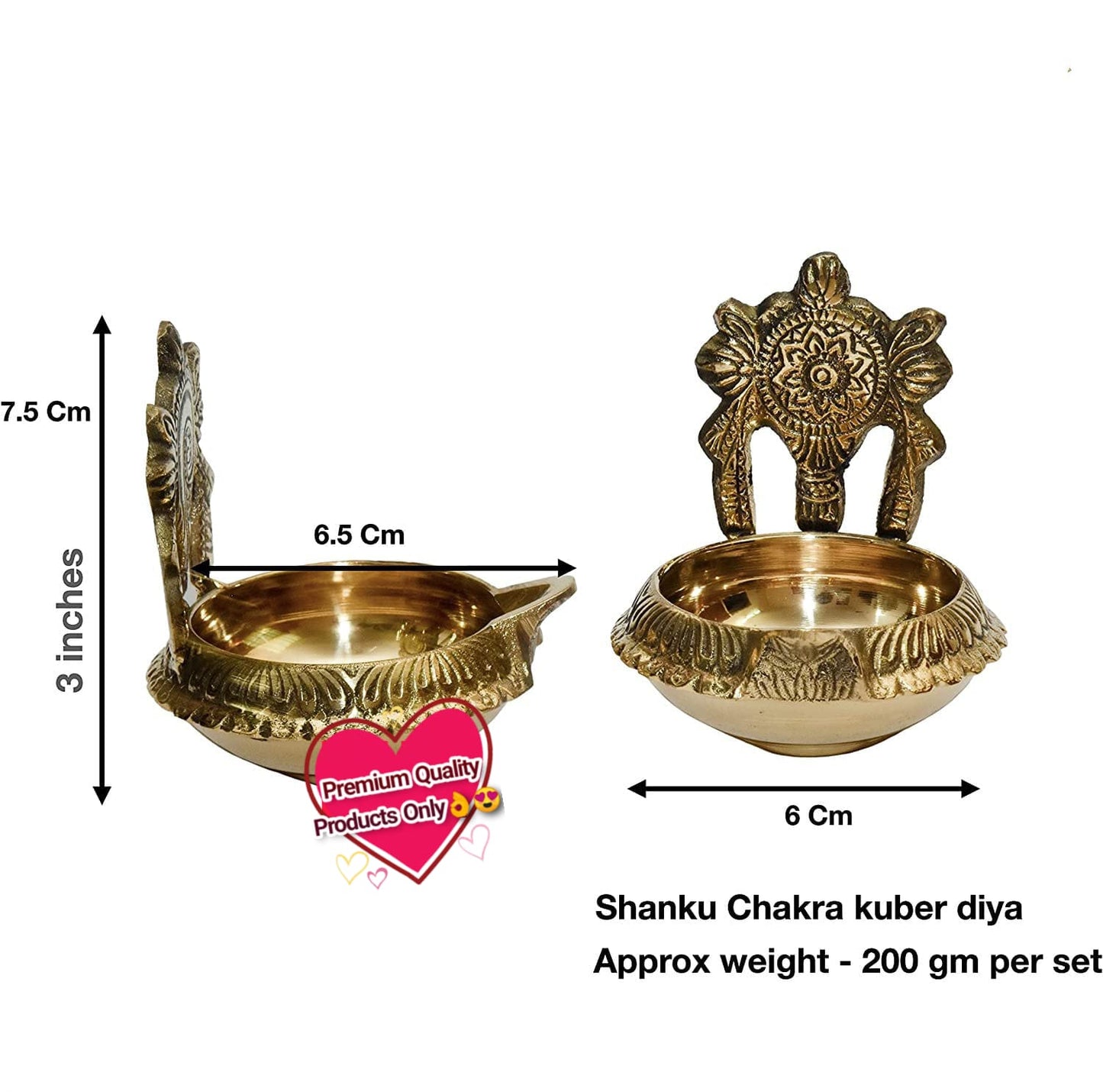 Shank Chanku Chakra kuber diya(Set of 2)