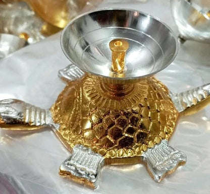 Aluminium and Brass Tortoise Diya