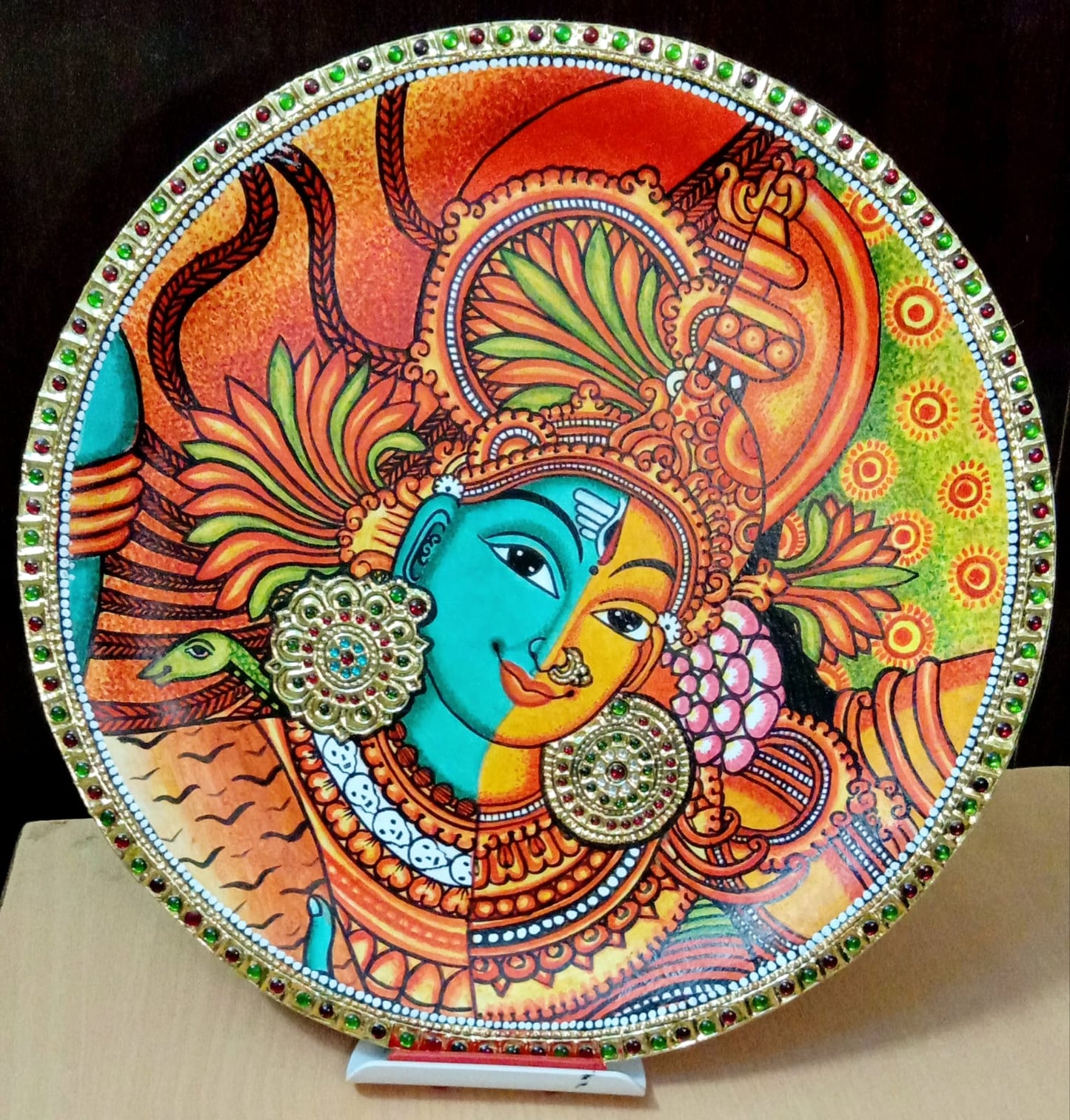 Mural art  plate - Ardhanari