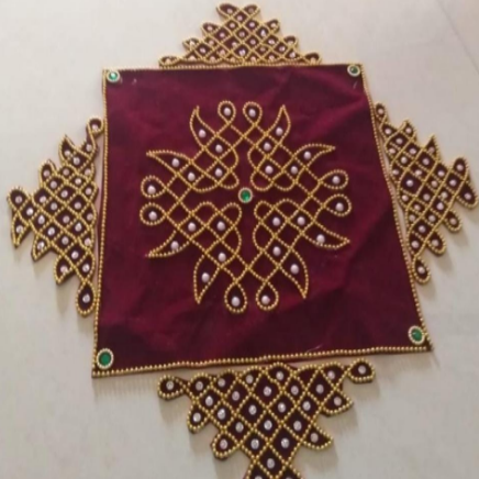 Velvet Cloth Rangoli Maroon